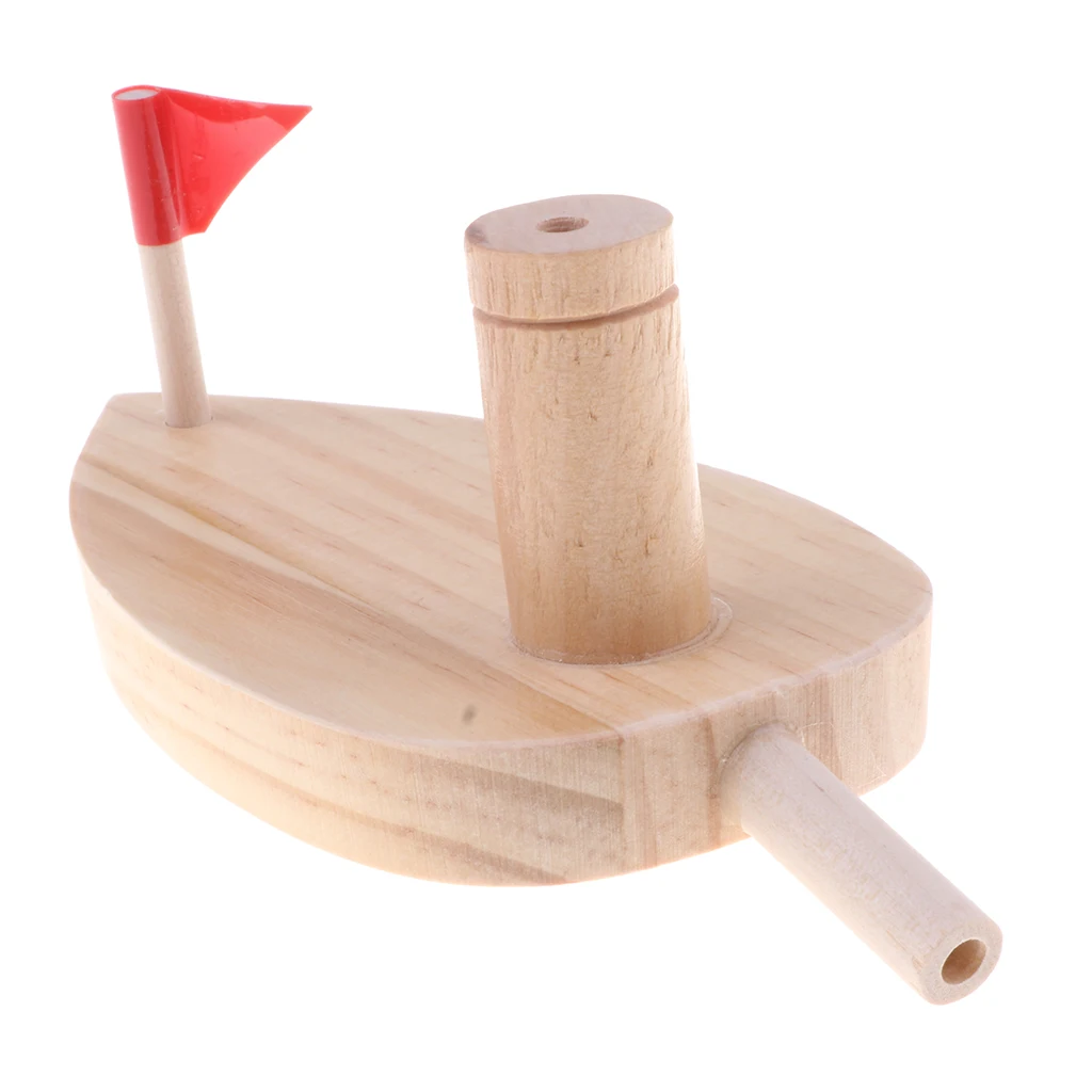 Air Balloon Powered Wooden Speed Boat Science Toy Gadget Kid Children Educational Physics Learning