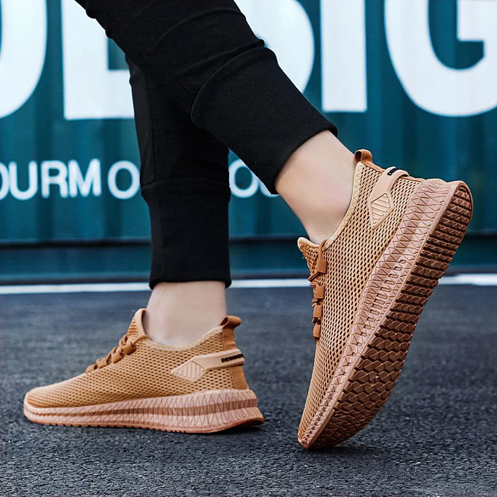 

MUQGEW Men's Sneakers Summer 2019 Woven Mesh Super Breathable Low top Light Soft Fashion Running Casual Shoes tenis masculino