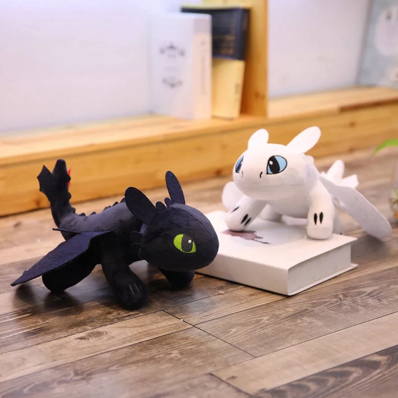 How to Train Your Dragon 3 Plush Dolls Movie Cartoon Night Fury Toothless Light Fury White Dragon Soft Stuffed Dolls 354560cm (7)