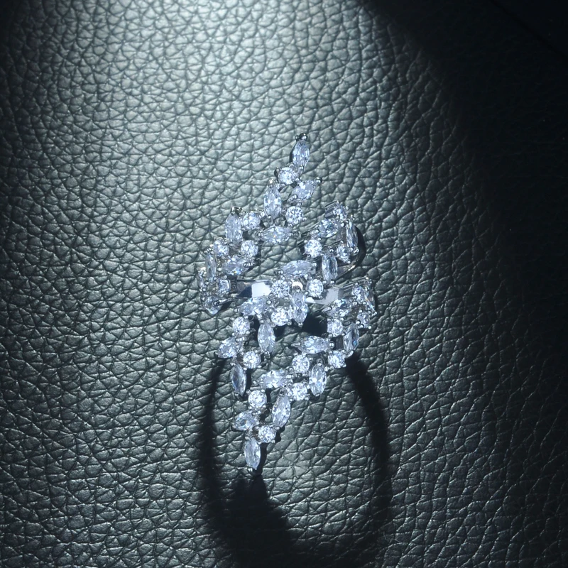 HIBRIDE New Arrival Luxury AAA+ Cubic Zirconia Open Ring for Women White Color Accessories Jewelry Gifts Free Shipping R-258 - Image 4