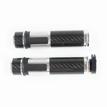 Универсальный руль 22 мм 7/", ручные ручки, 2 шт., углеродное волокно, 1 пара, для мотоцикла, серебро, для Honda, Kawasaki, Suzuki, Yamaha