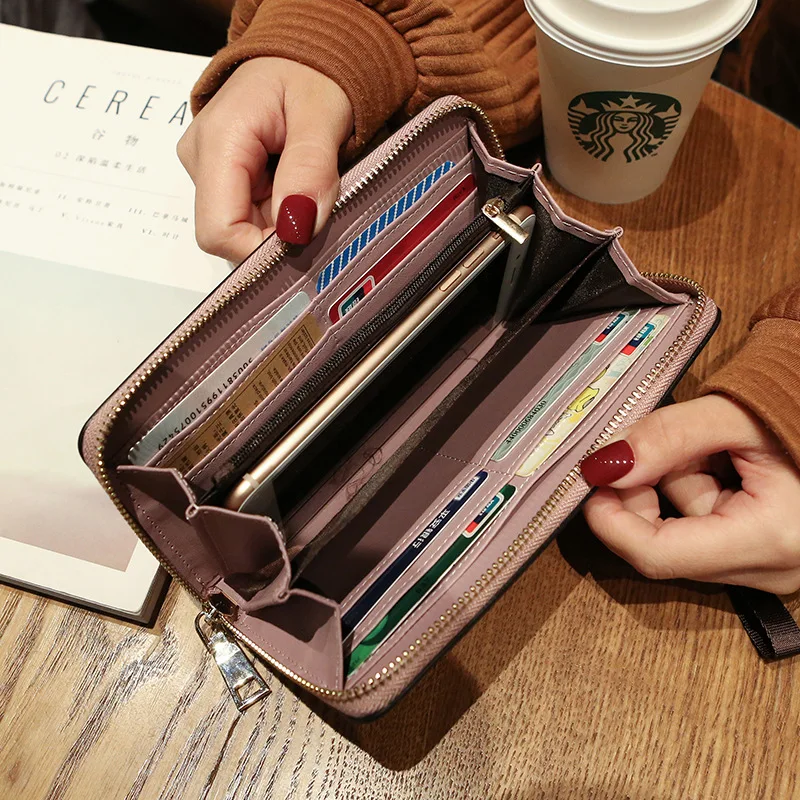  Wallet women mobile phone bag Brand Designer Female card PU Leather Long Womens Wallets and purses  - 33034618661