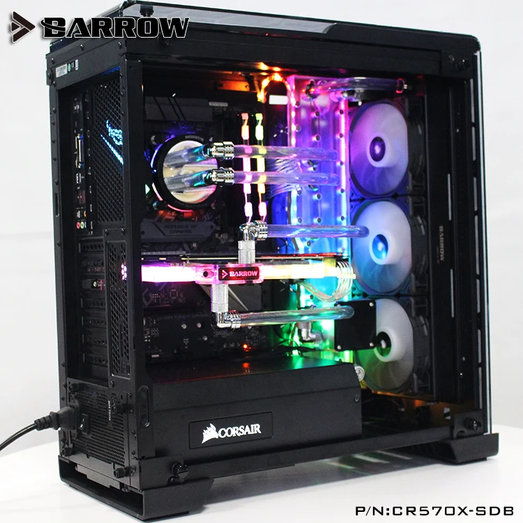 Курган водяного охлаждения цистерна для CORSAIR 570X компьютер чехол RGB прозрачная Емкость 5v 3pin светильник 427,64x82,5x18 мм CR570X-SDB