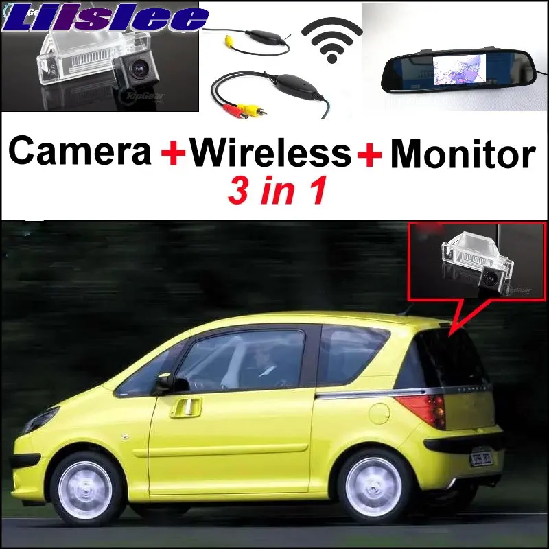 

Liislee 3 in1 Special Camera + Wireless Receiver + Mirror Monitor Easy DIY Back Up Parking System For Peugeot 106 1007 207 207CC
