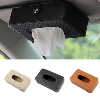 

Tissue Container PU Leather Facial Box Cover Geometry Rectangular Napkin Holder For Home Office Car Accessories