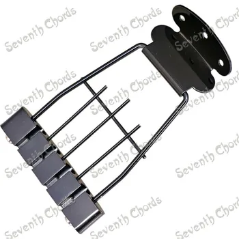 

A Set Trapeze 4 String Archtop Tailpiece Bridge for Hollow Semi Hollow Bass Guitar accessories parts With Wired Frame Black
