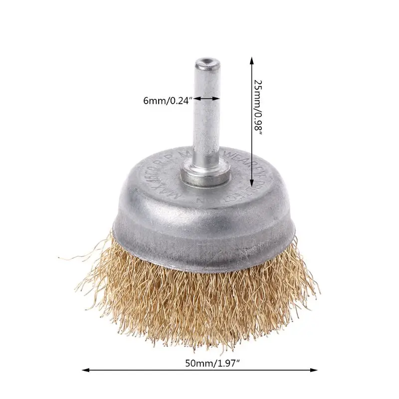 1 шт. Миска, проволочная щетка, 6 мм Диаметр хвостовика, плоская стальная проволока, колесо, электрическая дрель, шлифовальная мельница, полировочное колесо, инструмент для деревообработки