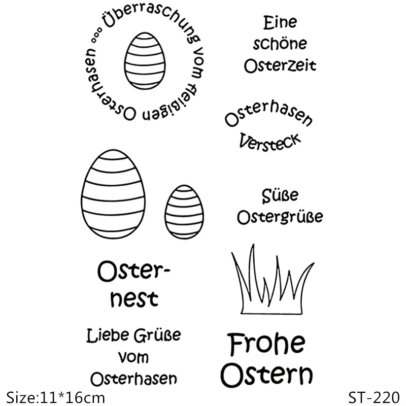 

AZSG German Happy Eastern/Frohe Ostern Clear Stamps/Seals For DIY Scrapbooking/Card Making/Album Decorative Silicone Stamp Craft