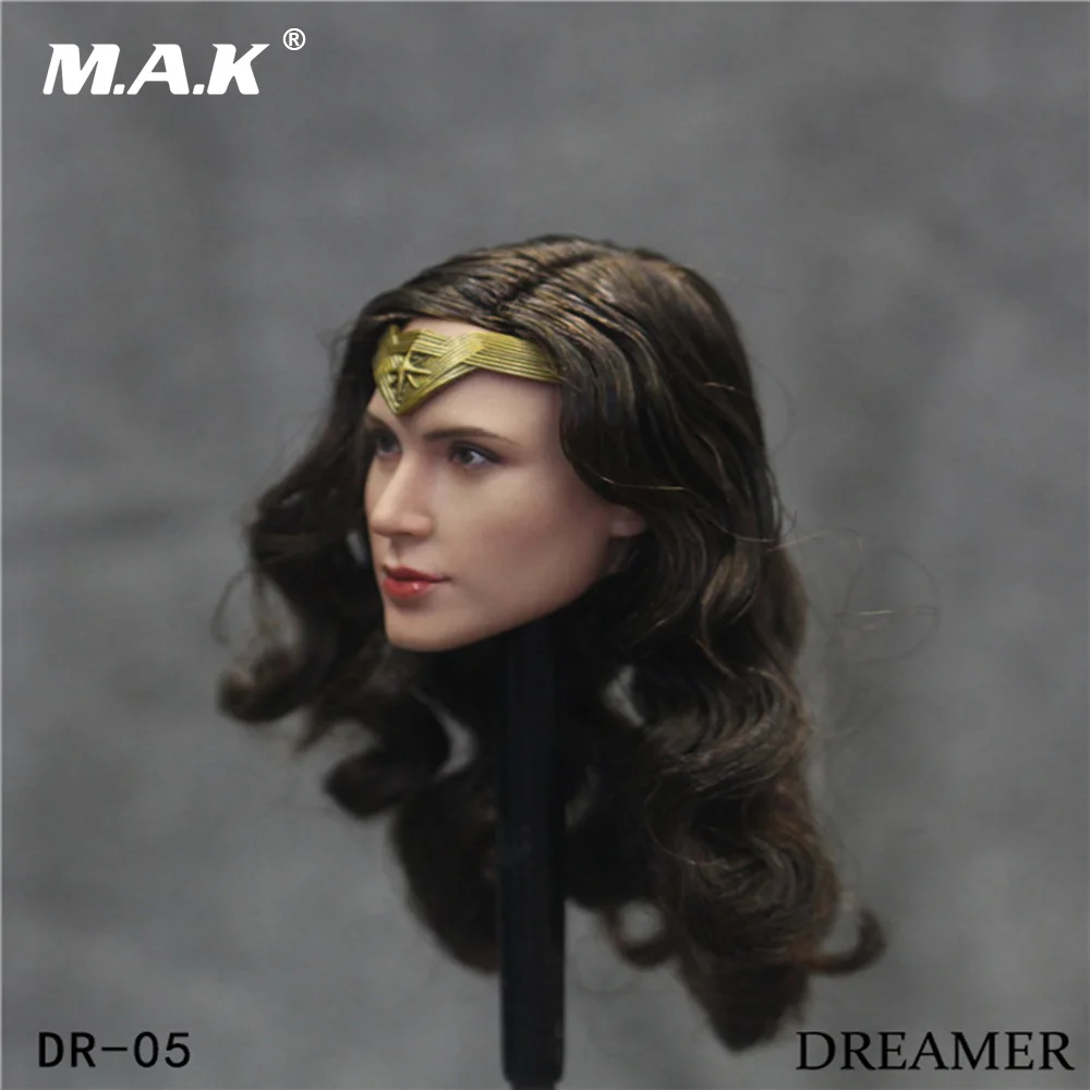 

1/6 Female Head Sculpt Gal Gadot Long Curly Hair Head Model DR005 for 12" Body Figure