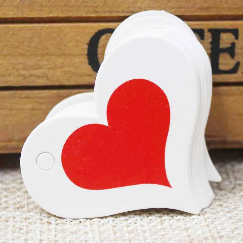 100 шт Красная сердечная форма Свадебные сувениры бирка, Крафт Спасибо Подарочная этикетка бирка, спасибо красное сердце печенье декоративная бирка
