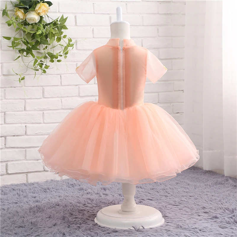 Forevergracedress реальные фотографии персик Цвет платье с цветочным узором для девочек милые с цветами Детское фатиновое праздничное детское платье