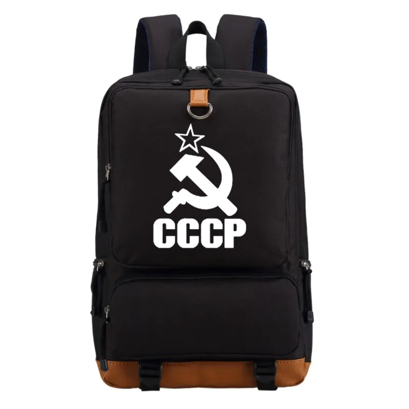 WISHOT CCCP русский рюкзак на плечо, школьная сумка для путешествий, рюкзак для подростков, повседневные сумки для ноутбука - Цвет: black 2