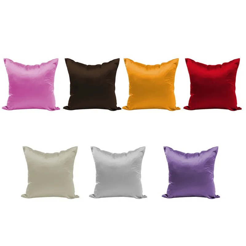 

Satin Silk Soft Pillowcase Cover Chair Seat Cushion Cover Pillowcase 50 X 50cm