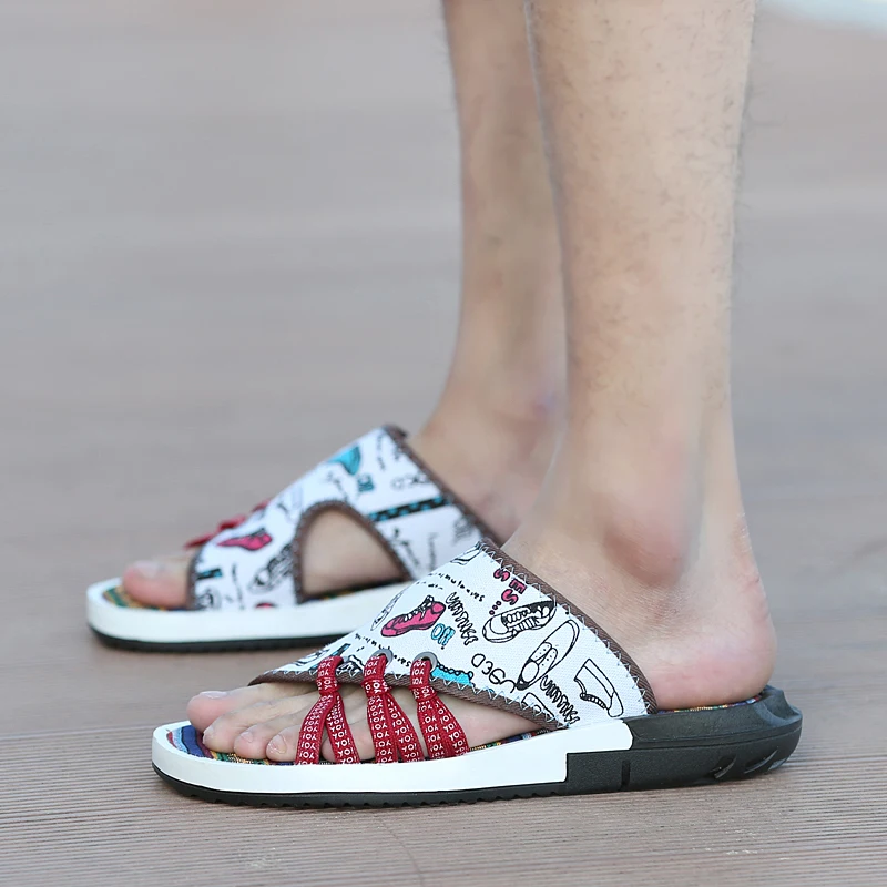flower summer mixed colors men slippers desinger outdoor sandals camouflage casual shoes pants male leisure moccasins for men (49)