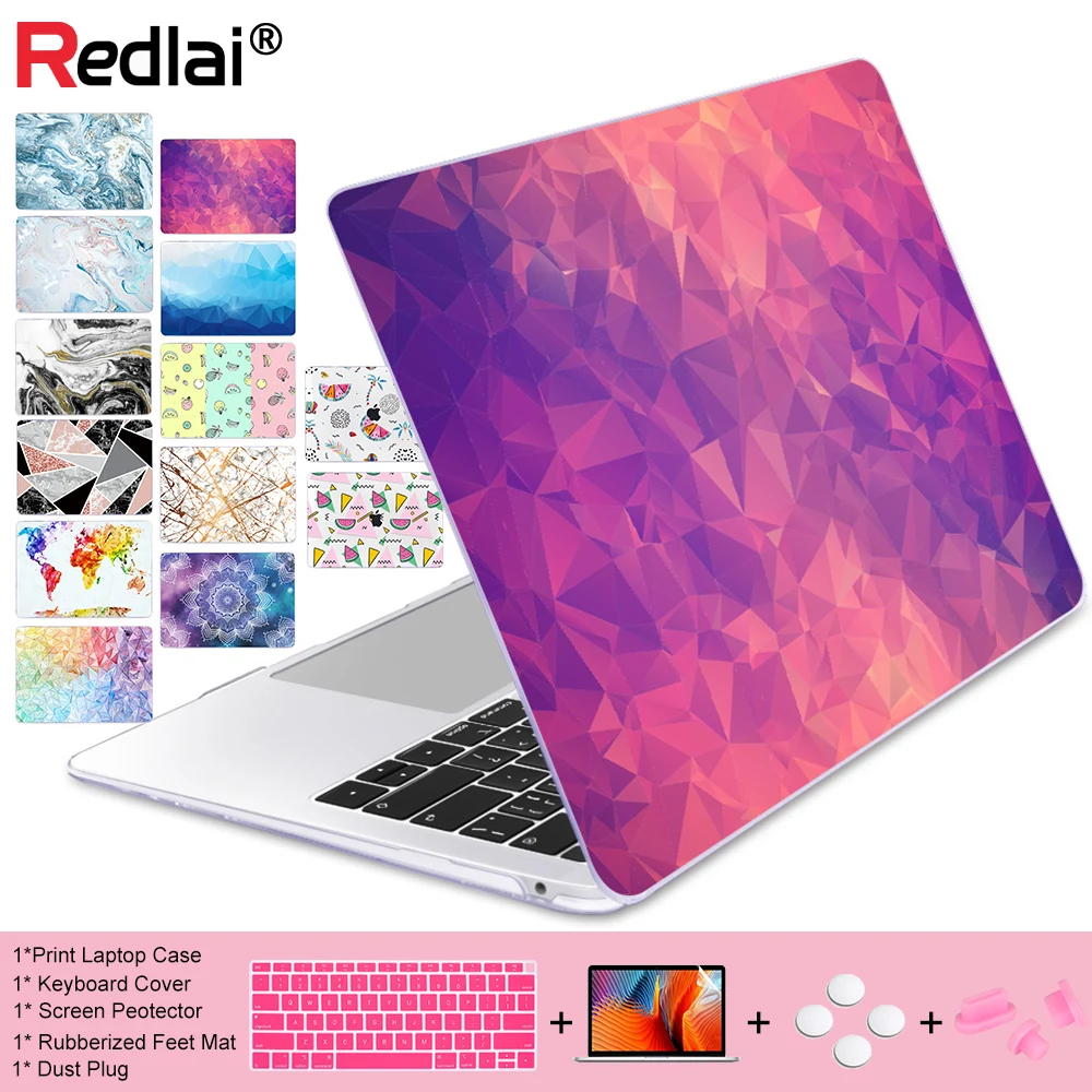 

Geometric Crystal Print Plastic Hard Case For Macbook 2016 Pro Retina 13 15" A1706 A1707 with Toucha bar & A1708 Non Touchbar