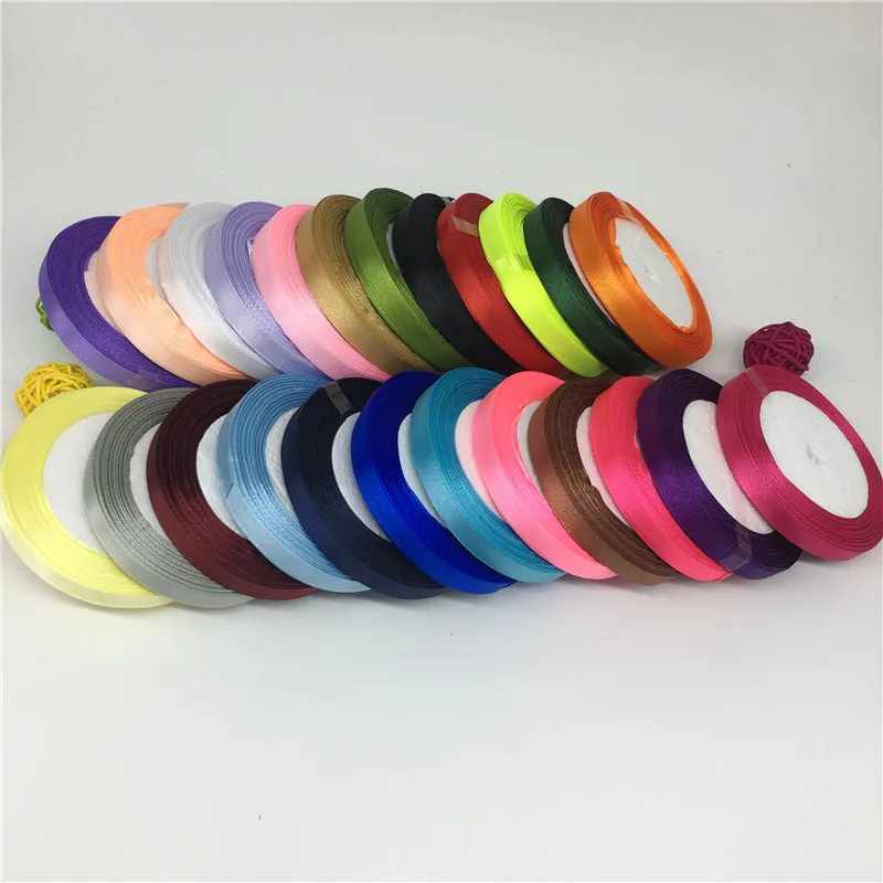 

Fabric 10mm 25Yards Silk Satin Organza Polyester Ribbon For Sewing Wedding Party Handmade Decoration Webbing Gift Packing