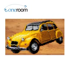 Oneroom ZD638 желтый автомобиль Oneroom крюк ковер комплект DIY Незаконченный крючком пряжи коврик защелка крюка ковер комплект пол