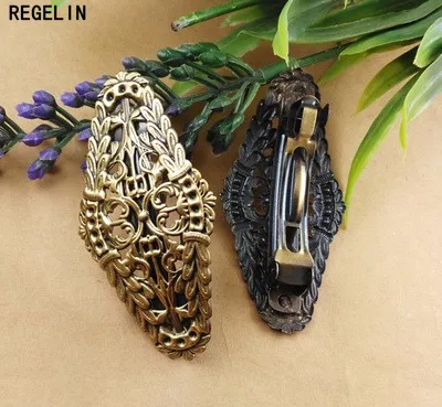 

REGELIN Vintage Hair Jewelry Charm Women Flower Motif Hairpin Spring Clips Hairclips Barrettes Retro Hair Wear Accessories DIY