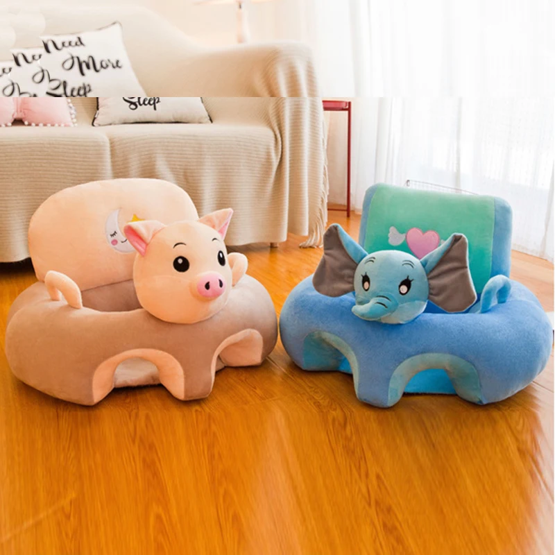 Cute Cartoon Sofa Skin for Infant Baby Seat Sofa Cover Sit Learning Chair Washable Only Cover With Zipper Without PP Cotton