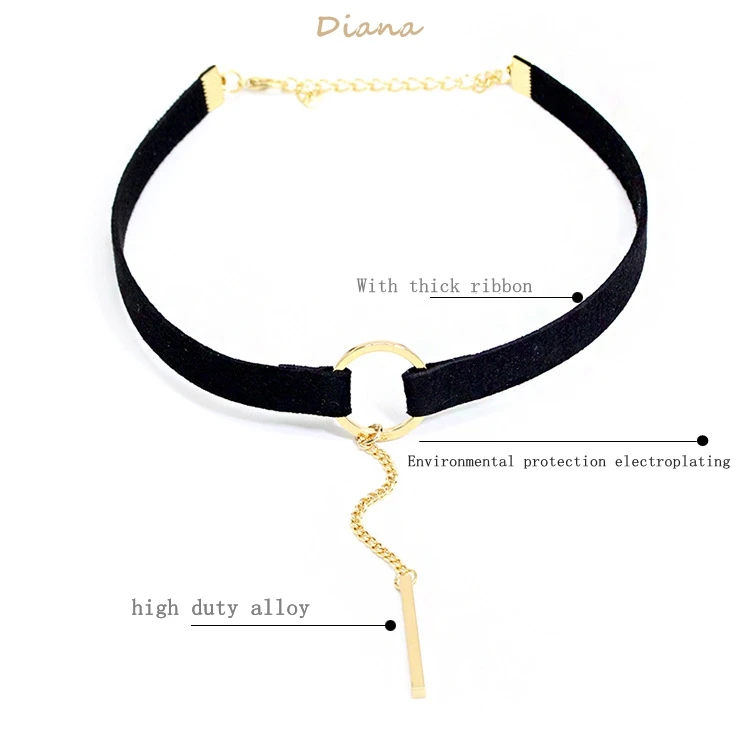 Корейский бархат круг шеи полоса простое ожерелье воротник кости чокер черное ожерелье универсальный аксессуар для шеи полоса