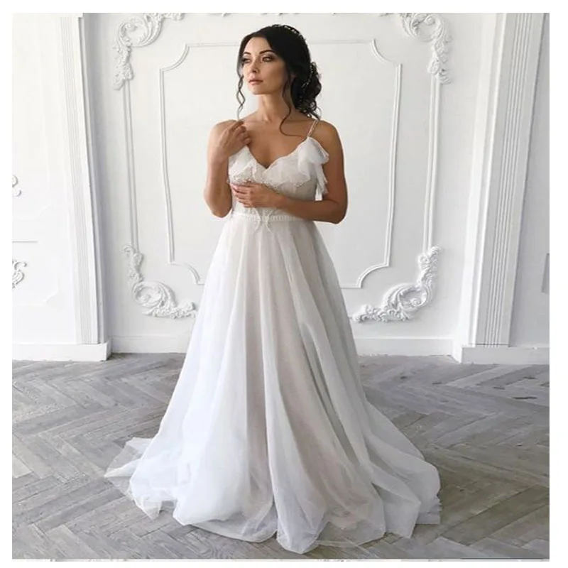 LORIE Boho Свадебное платье 2019 А силуэт сексуальное с открытой спиной пляжное невесты