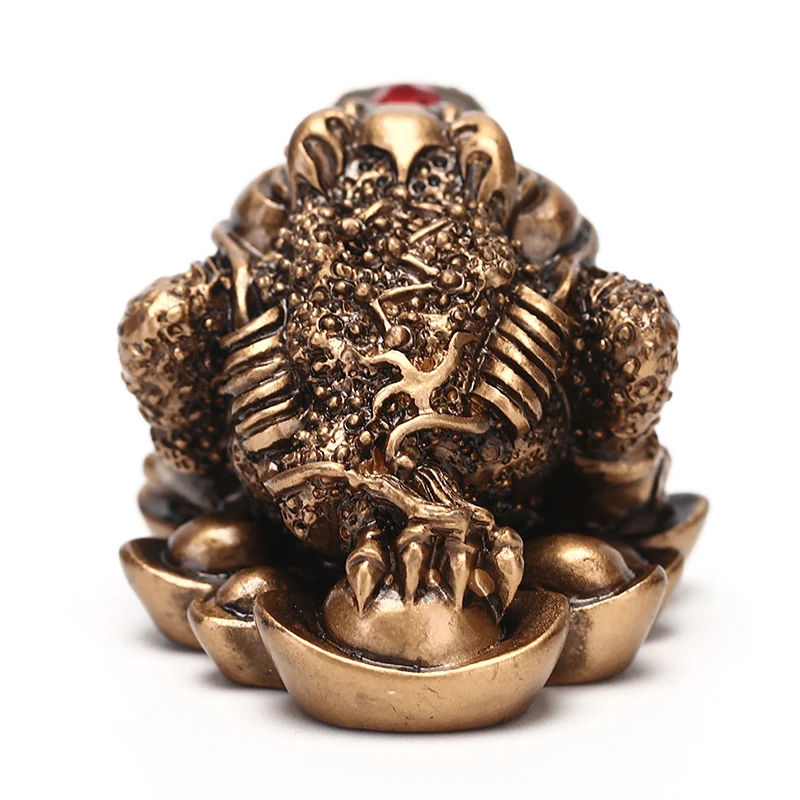 

Luck Gift Small Three Feng Shui Legged Money For Frog Fortune Toad Chinese Coin Metal Craft Home Decor Bronze And Mahogany Color