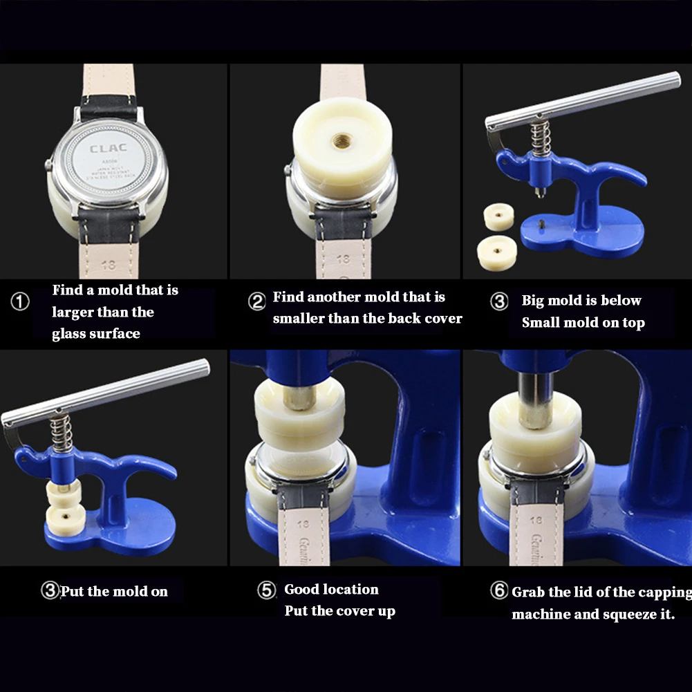 Набор инструментов для задней крышки часов пресс Набор Часовщик-инструменты чехол для часов ремонт машины Ближе с 12 форм