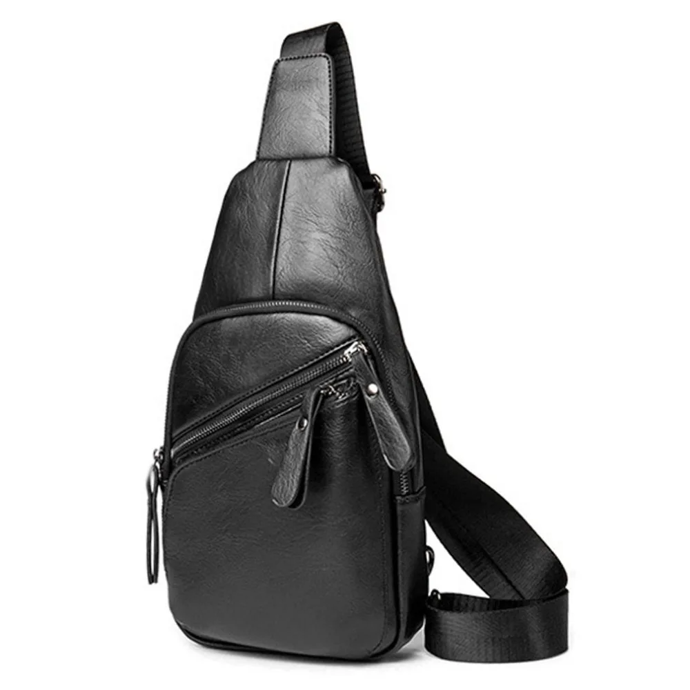 Faux Leather Crossbody Messenger Bag
