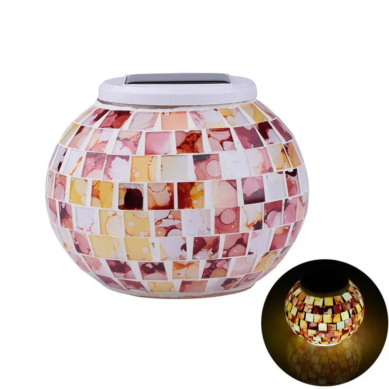 Мозаичный стеклянный шар садовый светильник s меняющий цвет светодиодный светильник на солнечной батарее водонепроницаемые солнечные настольные лампы для украшения для вечеринок на Рождество - Цвет абажура: Granite