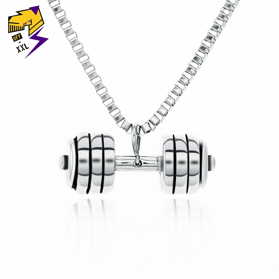 dumbbell pendant necklaces