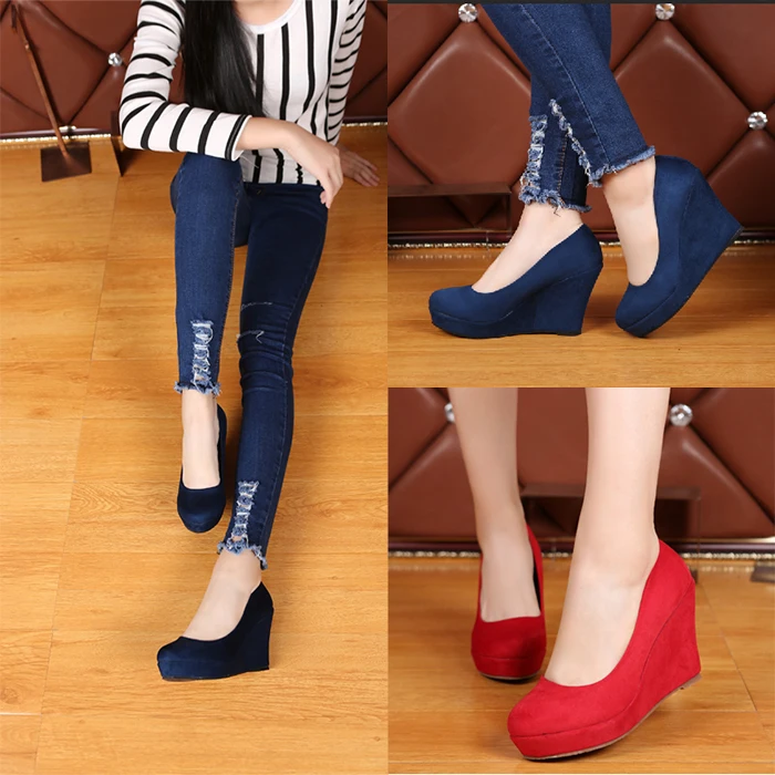 Spring Shoes for Women - High Heel Wedge Shoe in Red, Black, and Blue - Sizes 31 to 42 image 5