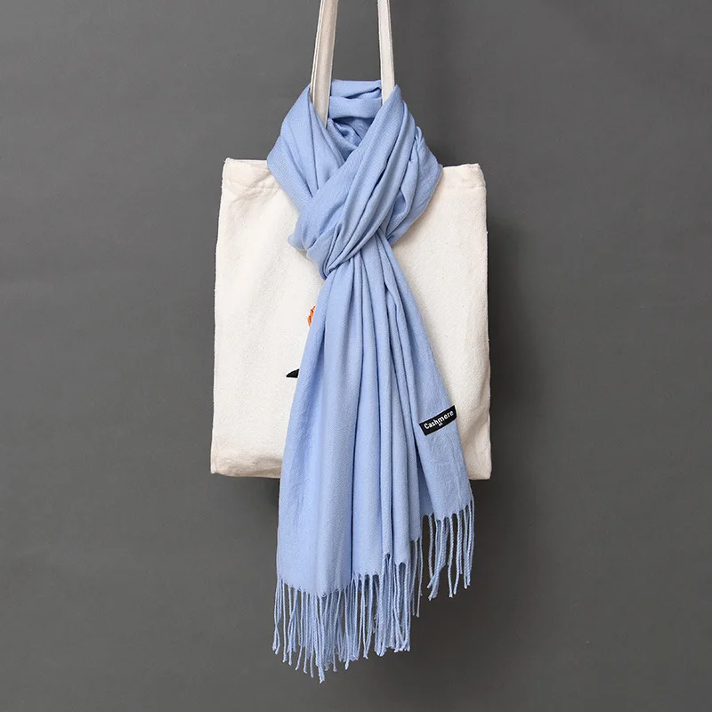 

2018 Fashion Winter Large Soft Cashmere Pashmina Blanket Shawl Wrap Scarf Solid Color Womens Autumn Winter Warm Neck Scarf Hijab