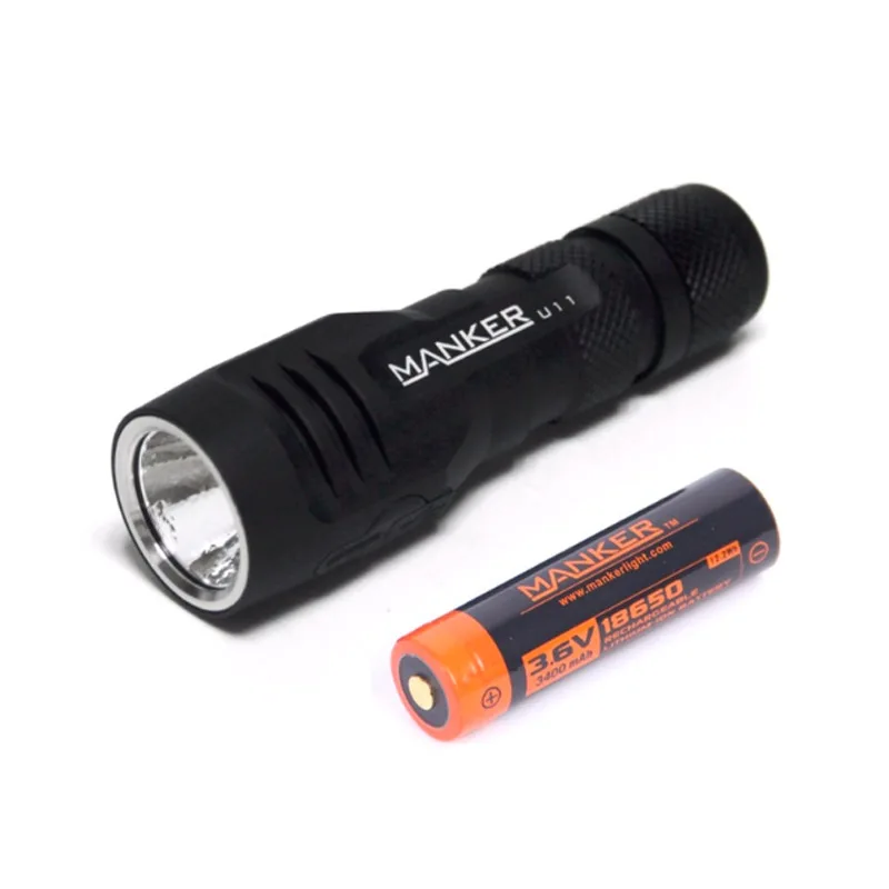 

Manker U11 1050 Lumens Cree XPL LED 18650 Flashlight Micro USB Charging Torch + 3400mAh 18650 Rechargeable Flashlight Battery