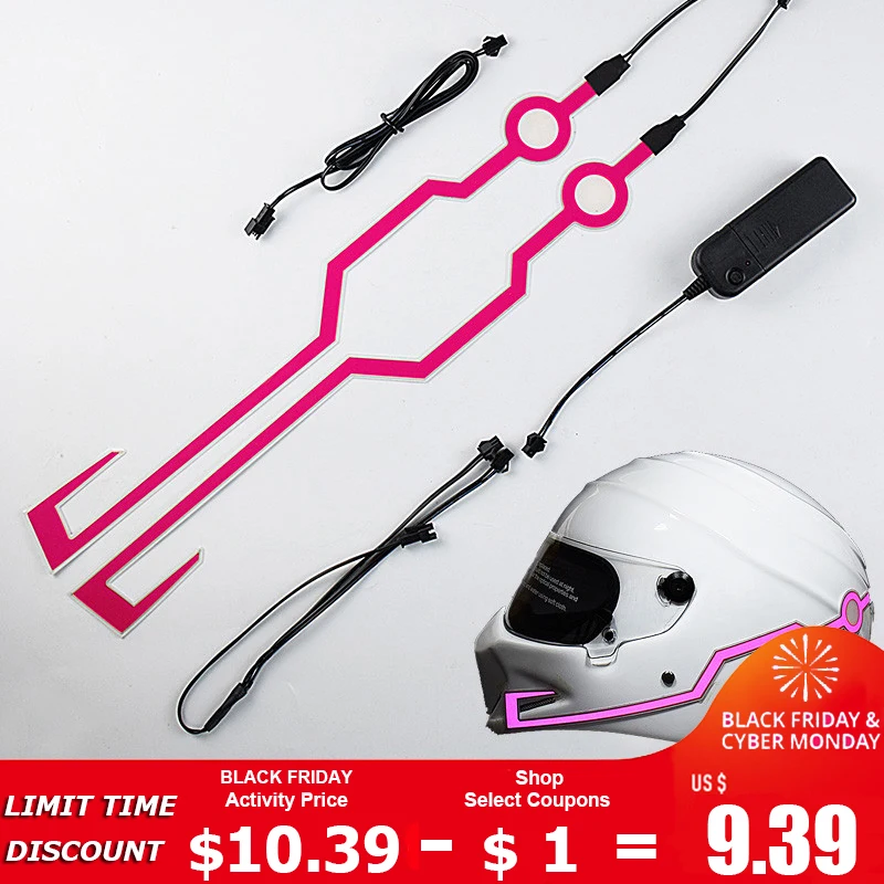 

Motorcycle Helmet EL Cold Light Mod Kit Tron Helmets Mode Night Time Riding Signal Flashing Lights strip Bar Easy Install DIY