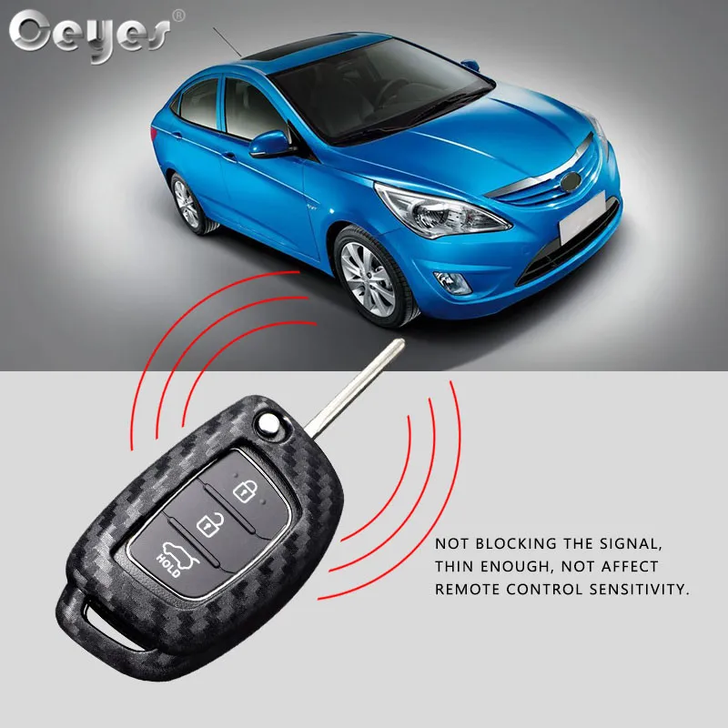 Защитный чехол Ceyes для ключа от автомобиля из углеродного волокна Hyundai I20 Ix35 Solaris