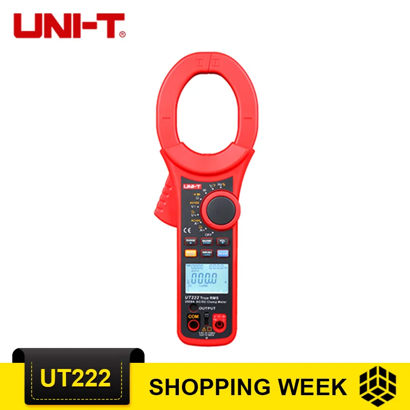 

UNI-T UT222 2500A True RMS Digital Clamp Meter UT222 Electronic Tester Frequency Multimeter LCD Backlight