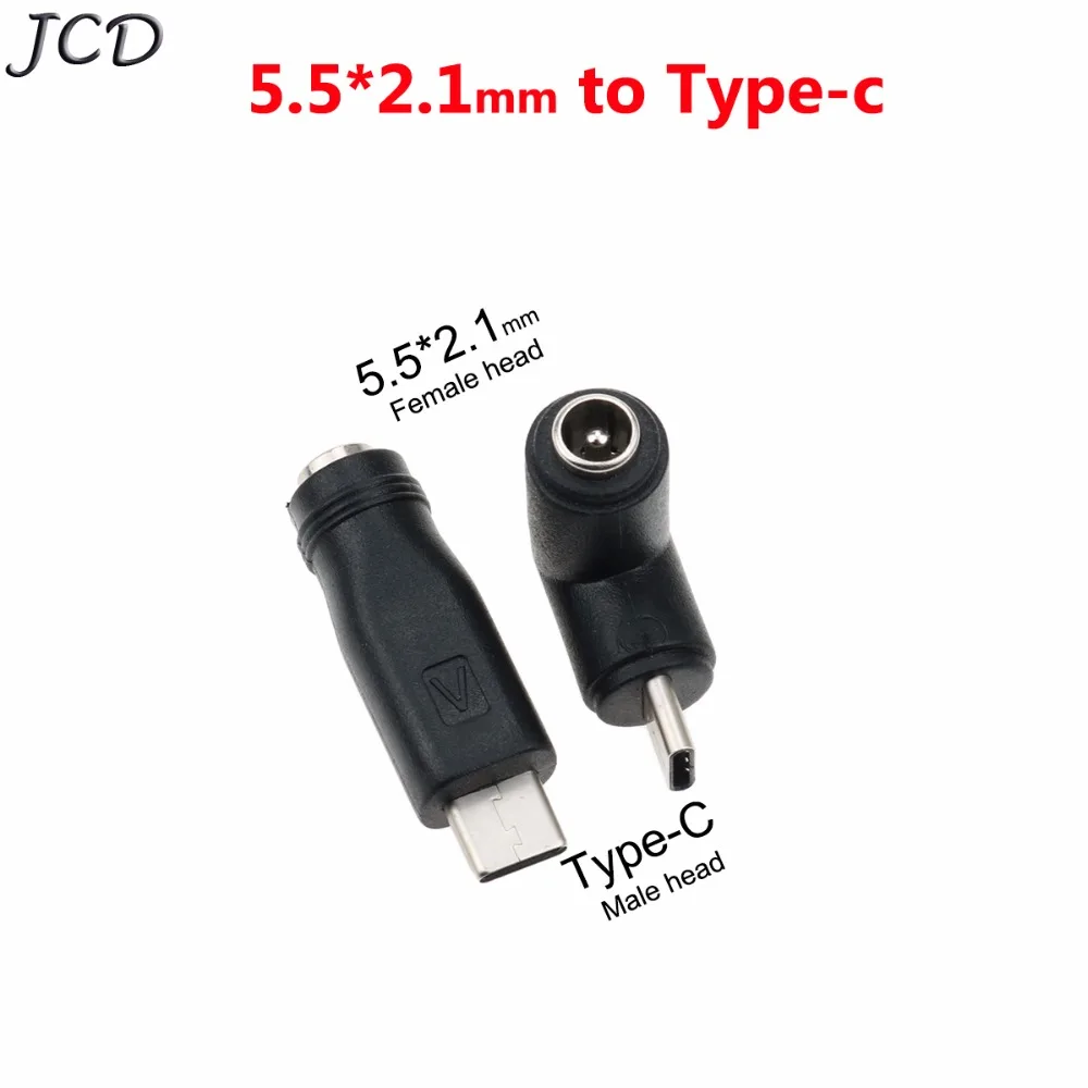 JCD 5 5*2 1 мм 5x2 гнездовой разъем на Type C USB 3 штекер 90 / 180 градусов адаптер питания