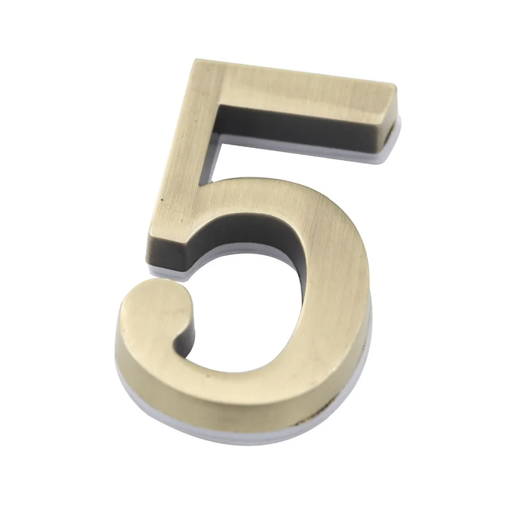 1 шт. номер двери 5 # дверная пластина из бронзового сплава 50 мм x 30 клейкая наклейка