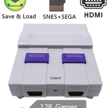 Новая HDMI Ретро игровая консоль с TF слотом для карт для Snes для sega Megadrive поддержка сохранения и загрузки 128 различных игр для Snes