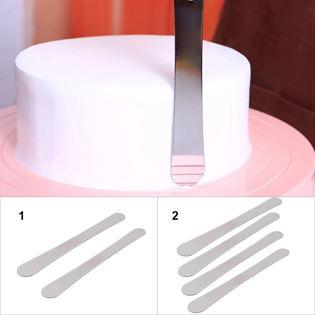 2pcs High Quality Stainless Steel Wooden Handle Straight Spatula 8 Inch Cake Spatula Diy Cake Cream Tools