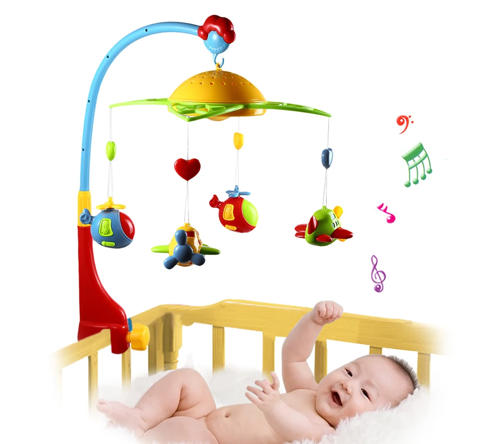 360 Degrees Rotating Baby Rattles Baby Musical Star Projector Hanging