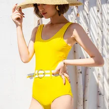 Купальник для девочек-подростков Одна деталь бикини сексуальные купальные костюмы с чашечками пуш-ап Высокая Талия однотонное хлопковое пляжное платье Sierra Surfer