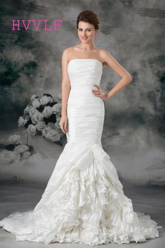 

Boho 2019 Wedding Dresses Mermaid Sweetheart Sweep Train Taffeta Ruffles Cheap Wedding Gown Bridal Dresses Vestido De Noiva