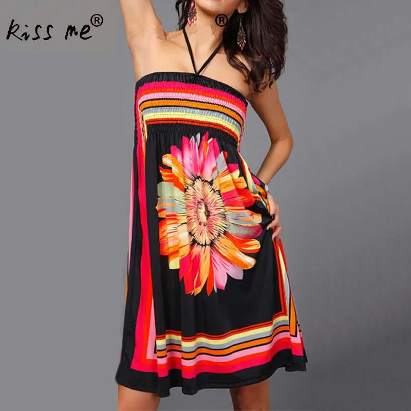 

Halter Floral Beach Caftan Swimsuit Cover Up Geometric Print Pareo Women Robe Plage Swimwear Dress Sexy Sarong Beach Tunic 2xl