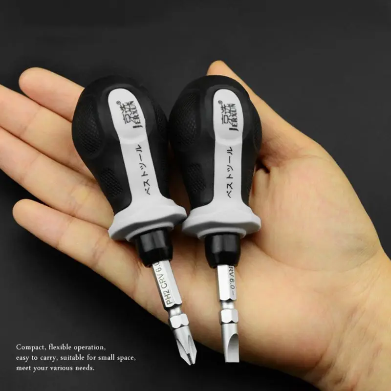 

Double Headed Phillips Flat Screwdriver Magnetic Bits Anti-static Big Anti Slip Rubber Handle Professional Repair Tool Household
