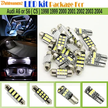 

Buildreamen2 Car Interior 2835 Chip Canbus LED Bulb Error Free LED Kit Package White High Lumens For Audi A6 S6 (C5) 1998-2004