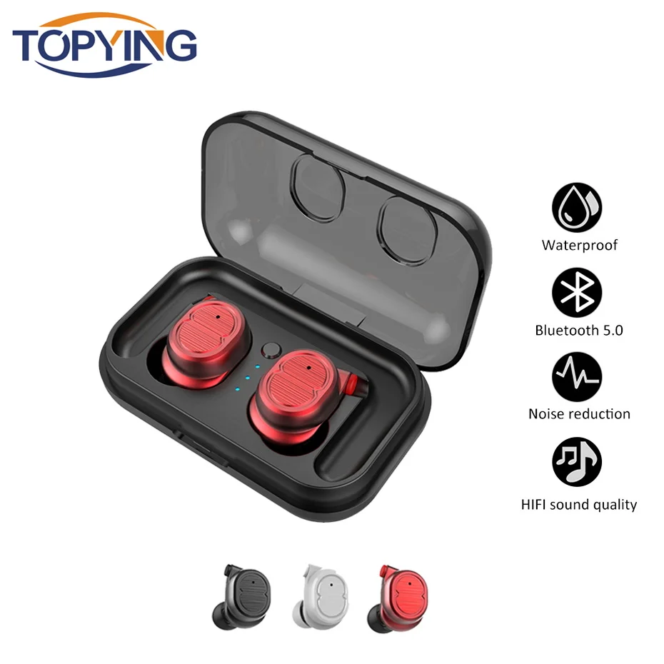 

Mini Bluetooth 5.0 Earphone Touch Control Stereo couteurs tws IPX5 Waterproof Wireless Earbuds with Charging box for Phone new