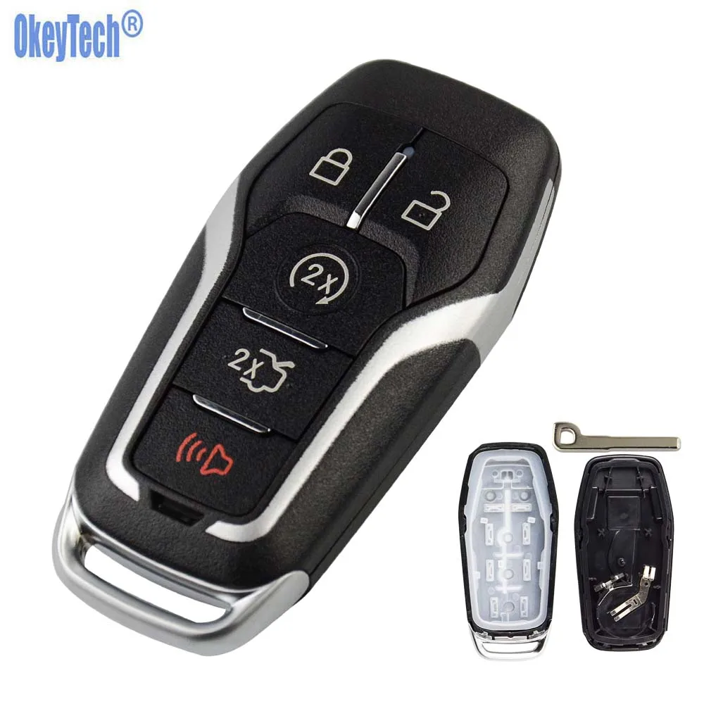 

OkeyTech New 3 Buttons Replacement Remote Car Case Key for Fob For Ford Mondeo Edge S-Max Galaxy 2014-2018 with Uncut Blade