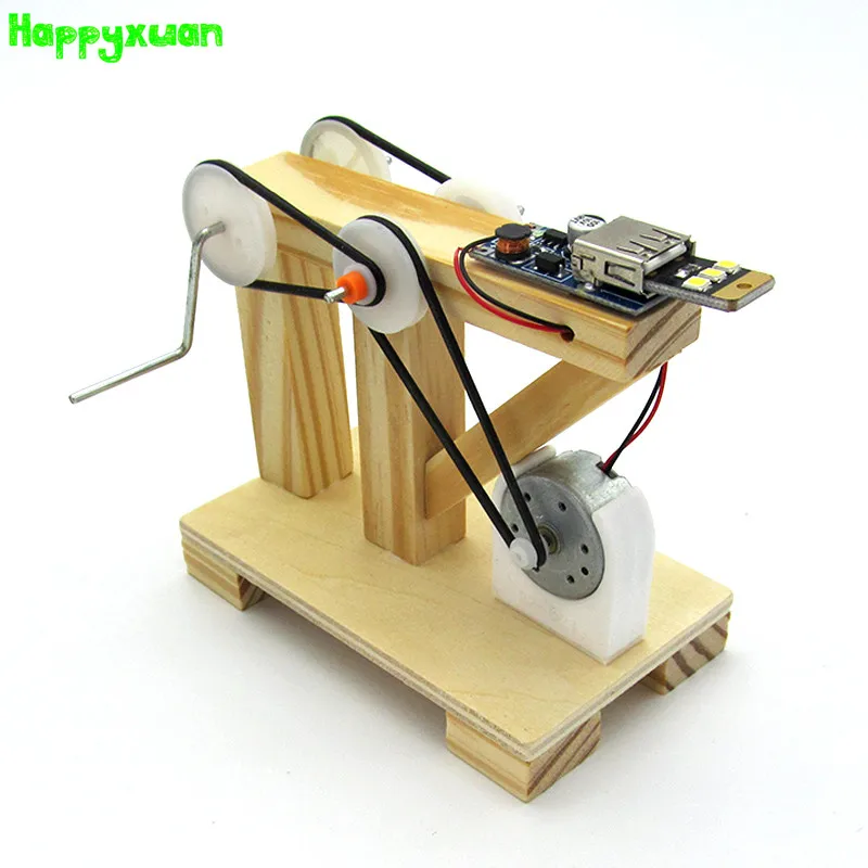 Happyxuan bricolage Dynamo générateur modèle bois enfants Inventions Science expérience jouets créatifs tige éducation Kits projets scolaires