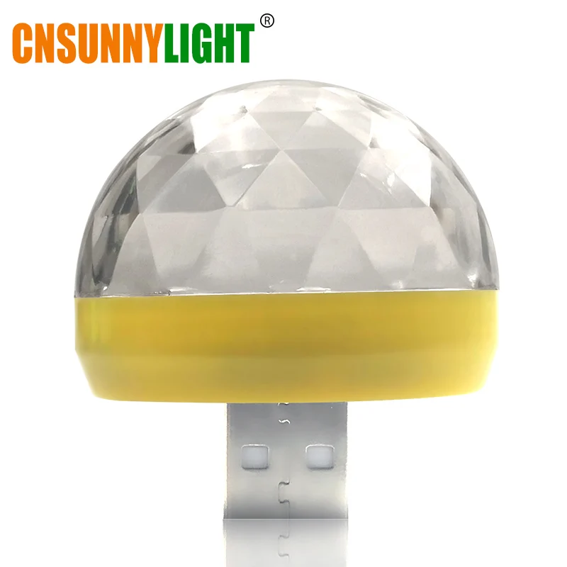 CNSUNNYLIGHT LED Car USB Atmosphere Light DJ RGB Mini Colorful Music Sound Lamp USB-C Phone Surface for Festival Party Karaoke